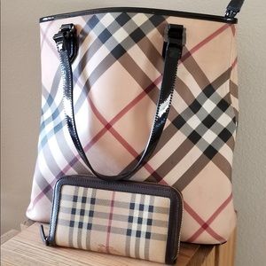 100% Authentic Burberry Large Tote and wallet
